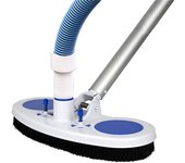 Cepillo de Limpieza de Piscinas Cabezal de Succión con Cerdas Conexión de Manguera Giratoria para Eliminar Residuos Limpia Suelos 13Inch   W