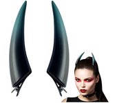 Horquillas para el pelo con forma de cuerno de diablo de estilo gótico oscuro, con borde de horquilla, para disfraz de Halloween, accesorios para el cabello con forma de cuerno de diablo de dibujos animados (rojo)