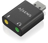 Tarjeta de Sonido Aisens A106-0768/ USB Macho - 2x Jack 3.5 Hembra
