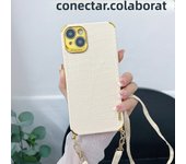 Crossbody Necklace Strap Lanyard Cord Leather pattern phone case For iphone 15 14 13 12 11Pro Max Xr Xs 7 8 Plus X Cover