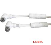 PROLONGACION TV-VIDEO ACODADA CON FILTRO 9,5mm 1,5m ENVASADA BLANCA EDM