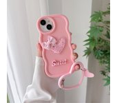 Cute 3D Love Heart Curly Wave Silicone Phone Case For Samsung Galaxy S24 Ultra S23 S22 S20 S21 FE M14 M54 M34 M55 M15 Soft Cover