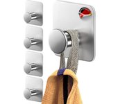 Colgador Toalla baño sin taladro-Ganchos adhesivos para pared Diseño Moderno colgadores resistentes Negros percha adhesivas Fuertes