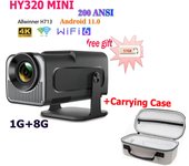 HY320 Mini Projector Portable LCD 720P 1G 8G Home Android 11 Smart TV 200ANSI BT5.0 180° Rotable Outdoor Projector