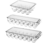 Transparent Egg Storage Box Egg Tray Containers Kitchen Refrigerator Organizer Eggs Dispenser Fresh Preservation 12/14/21 Grids