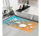 Starfish Shell Printed Bath Mat Non-slip Diatom Mud Footpad Bathroom Rug Super Absorbent Laundry Room Entrance Carpet Home Decor