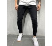 Tattered pipe pants embroidered with men's jeans