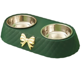 Cuencos de comida para perros y gatos, pajarita, comida para perros, cuenco doble, suministros para mascotas, 1 ud.