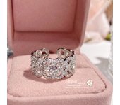 New ring plum blossom gold-plated full diamond open couple rose light luxury ring