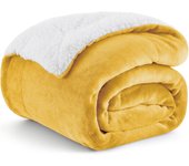 Bedsure Manta Cama 90 Invierno - Manta Sofa Grande Polar Reversible de Franela y Sherpa, Manta Sofa Gruesa 150x200 cm de Microfibra Suave y Borreguito, Gris