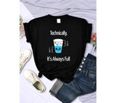 Technically speaking, this is always a fully scientific experimental women's creative O-neck casual T-shirt, breathable