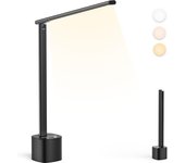 Lampara de escritorio LED, Flexo escritorio plegable y recargable, Graduable y orientable, 5000mAh Lámpara de mesa inalambrica para estudio, estudiar, oficina, trabajo, exterior (Gris)