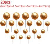 20pcs Glitter Balls Cake Decor Colorful Foam Ball Cupcake Topper Baby Shower Birthday Party Dessert Cake Decoration Mixed Size