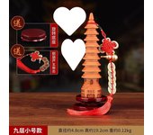 Peach Wenchang ornament, nine layers of solid wood Wenfeng Tower gift to student living room decoration flagship store