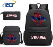 Spider-Man Printed Student Schoolbag Set Children's Backpack Shoulder Bag Pencil Case Three-piece Set