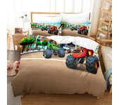 Blaze Cartoon Monster Machines Bedding Set,Duvet Cover Bed Set Quilt Cover Pillowcase,King Queen Twin Size Boys Girls Adults