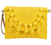 Bolso de mano Bolso de hombro de paja Bolso hecho a mano de playa Bolso de gran capacidad Cartera tipo sobre tejido con bolsos de mano con correa ajustable para el hombro