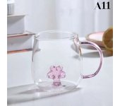 Taza transparente de café con zumo de desayuno en casa, Rose 3D with Mango, Taza de leche y té, Copa de Cristal