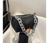 Women's Bag Allover Rhinestone Bucket Bag, Glitter Chain Prom Purse Handbag, Women's Mini Crossbody Bag
