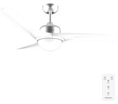 Ventilador de Techo con Mando a Distancia, Temporizador y Luz LED  460. 49 W, 106 cm de Diámetro, 3 Aspas, 3 Velocidades, Función Invierno, Diseño en blanco