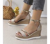 Sandalias de verano para mujer, zapatos informales con tacón de cuña