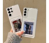 Estuche transparente para tarjetas de crédito para Samsung S22+, S24 Ultra, S23 y portátil S24, S22U/A36/A56/M33 con cuatro esquinas para protección contra caídas.