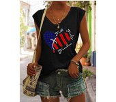 2024 New Women's V-neck Fashion Wide Sleeves Casual Sports Versatile Slimming Tank Top