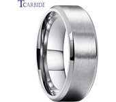 Dropshipping  anillo de boda de acero inoxidable de 8mm para hombres y mujeres  joyería de regalo para la vida diaria  ajuste cómodo cepillado biselado ranurado