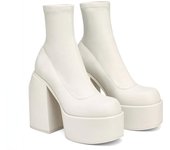 Ankle Boots Women Fashion High Platform Shaped High Heel Boots Chunky Heels Zipper Designer Shoes 44 Platform Shoes Women Shoes