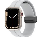 Suitable for Watch S 9/8/7/6/5/SE/Ultra Apple Silicone Adjustable Magnetic Folding Buckle Watch Strap