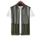 Chaleco ligero pesca Safari hombre, chaqueta de malla trabar al aire libre, chaleco para Periodismo, Verano