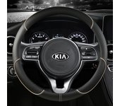 Car Steering Wheel Cover 38cm 15" Leather For Kia Rio 2 3 4 X Line Kombi Sedan K2 K3 K4 K5 KX1 KX3 KX5 Sportage Auto Accessories