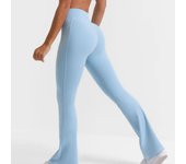Women Flare Leggings, Crossover Yoga Pants with Tummy Control, High-Waisted and Wide Leg
