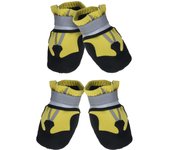 Botas para Perros, Juego de 4 Zapatos para Perros, Bota Impermeable Perro con Correas Reflectantes Ajustables y Suela Antideslizante para Perros Pequeños Medianos y Grandes (Marrón, S)