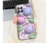 For Samsung Galaxy M53 5G Case SM-M536B Cover Fashion Tulip Flower Square Lens Protective Case For Samsung M33 5G SM-M336B Funda