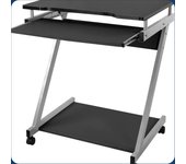 Escritorio de la Computadora, Mesa de Ordenador en Forma de Z, Escritorio para Hogar o Oficina, Negro LCD811B