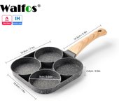 Walfos 2/4 Hole Non-Stick Frying Pan Thickened Omelet Pans Egg Burger Pancake Pot Ham Steak Pots Breakfast Maker Cookware