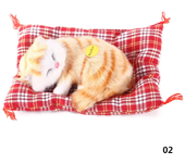 Juguetes de peluche de simulación de animales para niños, muñeco de felpa para dormir, gatos con sonido, decoraciones de juguete, regalo de cumpleaños para niños