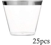 25 Pcs Plastic Wine Cups Disposable Stackable Wine Mugs For Restaurant