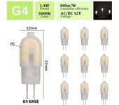 10pcs G4 LED Bulb 2W 3W AC DC12V 24V 2835 SMD Dimmable Warm Cold White 360 Degree Angle Chandelier Light Replace Halogen Lamp