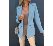 Mid-length three-piece jacket with fashionable flap