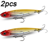 2pcs VIB Lures Kit 20g 25g 30g Metal Jig Spinner Sinking Blade Vibetion Super Hook Pesca Fishing Tackle Box Spoon Baits Set