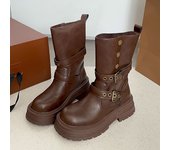 Botas Medianas Ajustadas Gruesas Para Mujer