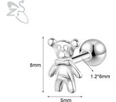 ZS 1 PC Punk Gothic Skull Stud Earring For Men Women Spider Snake Earrings Ear Studs Cartilage Helix Lobe Piercing Jewelry 16G