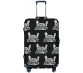 Custom Frenchie Dog French Bulldog Travel Lage Dust Proof Suitcase Cover Protector Fit 18-32 Inch