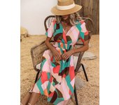 Vestidos de manga corta con estampado floral para mujer, vestido pequeño para verano