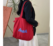 Stylish Casual Shoulder Bag Canvas Tote Bag for Girls Large Tote for Shopping and Beach Bag Comfortable Handles Large capacity women's ins shoulder bag tote bag Korean style literary all-match leisure lazy bag