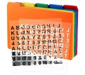 50 PCS Index Card Guide Set Alphabet Sticker Index Card Dividers Self Adhesive Number Stickers (Mix Color, 3 x 5 Inch)