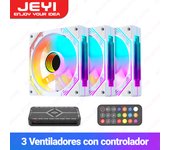 JEYI ARGB Fan 120mm PC Cooling Fans Computer Fan Ultra Silent Heatsink with 4PIN PWM, 5V 3PIN ARGB Addressable SYNC/RC Port