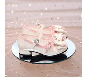 Girls High Heeled Leather Shoes Princess Chic with Double Bow-knot Kids Princess Wedding Party High Heels Fashion Dress Shoes
